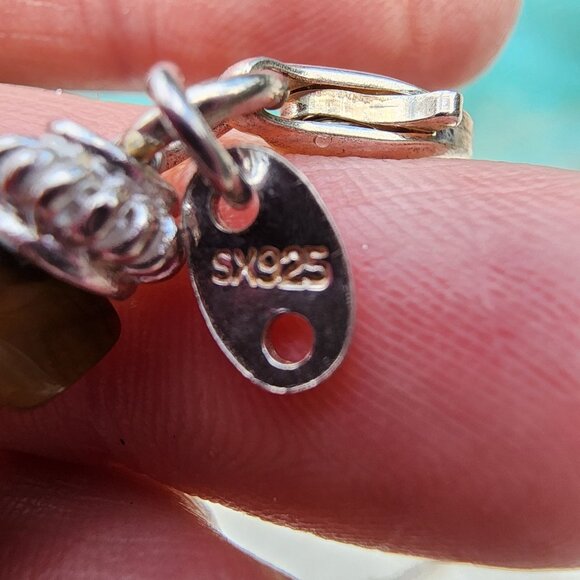 Tiger Eye Bead Chip Necklace With 925 Sterling Silver Clasp - Picture 5 of 5